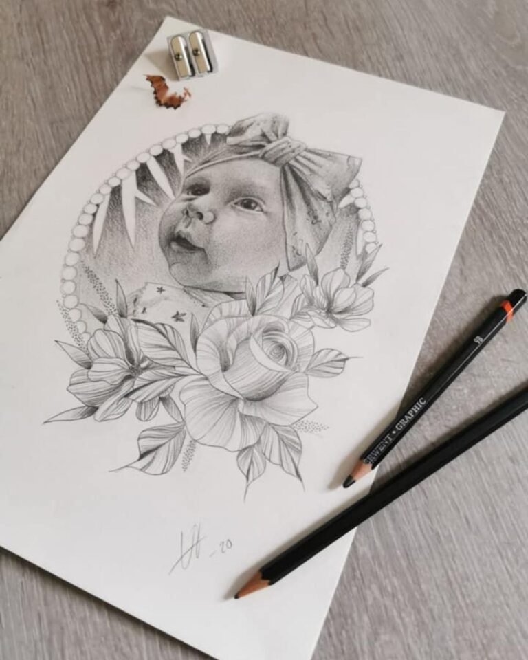 Piirretty muotokuva lapsesta